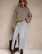jumelle Pulover Maro Supradimensionat cu dungi din tricot cu lână și viscoză Aventole