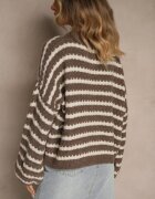 jumelle Pulover Maro Supradimensionat cu dungi din tricot cu lână și viscoză Aventole