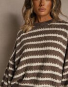jumelle Pulover Maro Supradimensionat cu dungi din tricot cu lână și viscoză Aventole