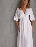 jumelle Rochie albă din bumbac decorată cu șnur și elastic în talie Wlarina