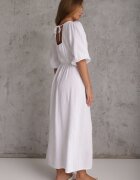 jumelle Rochie albă din bumbac decorată cu șnur și elastic în talie Wlarina