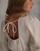 jumelle Rochie Bejă din Bumbac Decorată cu Legătură și Elastic în Talie Wlarina