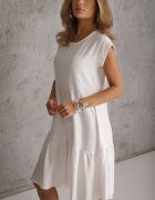 jumelle Rochie Cloș Albă din Viscoză Linurea