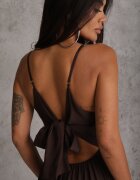 jumelle Rochie evazată pe bretele de vară cu tip cravată la spate Perelia Maro