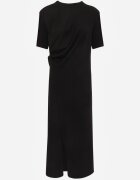 jumelle Rochie încrețită din bumbac cu croială de T-shirt și umeri supradimensionați Pelasea Neagră