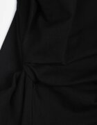 jumelle Rochie încrețită din bumbac cu croială de T-shirt și umeri supradimensionați Pelasea Neagră