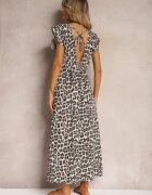 jumelle Rochie Maro-Bej Boho din Bumbac Decorată cu Legătură Carivia