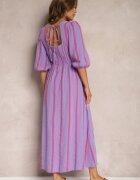 jumelle Rochie violet din bumbac cu dungi și croială evazată Legelia