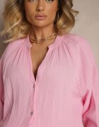 jumelle Salopetă Roz din Bumbac cu Fustă-Pantaloni scurți și Nasturi și Elastic în Talie Vimatthea
