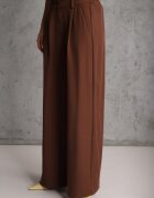 jumelle Set Costum Maro Oversize Sacou la două rânduri de nasturi și Pantaloni Wide Leg Tevilna