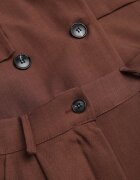 jumelle Set Costum Maro Oversize Sacou la două rânduri de nasturi și Pantaloni Wide Leg Tevilna