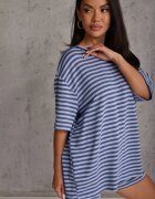 jumelle Set din viscoză oversize pentru vară: T-shirt și pantaloni scurți Omiche Albastru