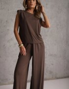 jumelle Set fluid de vară cu vâscoză bluză și pantaloni wide leg Nanassa Maro
