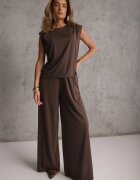 jumelle Set fluid de vară cu vâscoză bluză și pantaloni wide leg Nanassa Maro
