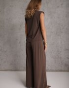 jumelle Set fluid de vară cu vâscoză bluză și pantaloni wide leg Nanassa Maro