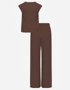 jumelle Set fluid de vară cu vâscoză bluză și pantaloni wide leg Nanassa Maro