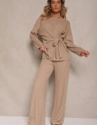 jumelle Set Maro deschis Pantaloni cu croială largă și Bluză cu cordon în talie Dilinne