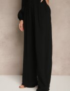 jumelle Set Negru din Bumbac Bluză Legată și Pantaloni Largi Palanniela