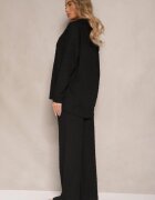 jumelle Set negru din Material Embosat Cămașă Oversize și Pantaloni Taccaria