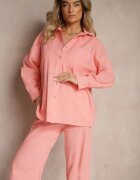 jumelle Set Roz deschis din in Cămașă și Pantaloni cu croială largă Renavine