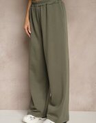 jumelle Set Verde din Viscoză Pantaloni Largi și Tricou cu Umeri Întăriți Neidra