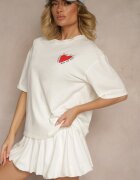 jumelle T-shirt Bej deschis din Bumbac Decorat cu o inimă Ranira