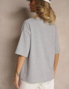 jumelle T-shirt Gri din Bumbac Decorat cu Inimă Ranira