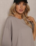 jumelle Tricou Bej cu Mânecă Scurtă din Bumbac Bavima