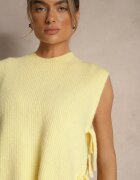 jumelle Vestă Galbenă din Tricot cu Lână și Viscoză Decorată cu Legături Annivoriae