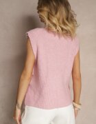 jumelle Vestă roz din Tricot cu Lână și Viscoză Decorată cu Legături Annivoriae