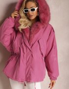 jus de pom Geacă Parka Roz Oversize cu blană Horelle