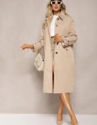 jus de pom Palton Bej Trenci Oversize Flilia