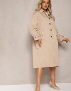 jus de pom Palton Bej Trenci Oversize Flilia