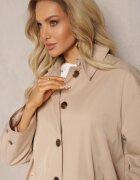jus de pom Palton Bej Trenci Oversize Flilia
