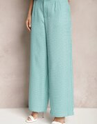 jusdepom Pantaloni Albaștri Larși De costum High Waist Tamarixia