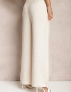 jusdepom Pantaloni Bej Larghi De Costum High Waist Tamarixia