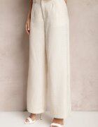 jusdepom Pantaloni Bej Larghi De Costum High Waist Tamarixia