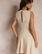 jus de pom Rochie Bej cu Decupaje în Talie Fără Mâneci Caside