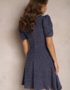 jus de pom Rochie Mini Cloche Bleumarin cu mâneci ușor bufante Merridia