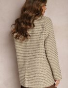 jusdepom Sacou Gri-bej Tweed Cu un singur rând de nasturi cu nasturi decorativi Arielitta