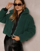 jusdepom Jachetă Verde Blană artificială Teddy Voicha