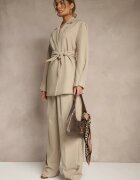 jusdepom Pantaloni Bej Eleganti High Waist Annavia