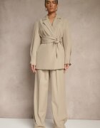 jusdepom Pantaloni Bej Eleganti High Waist Annavia