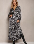 jusdepom Rochie Gri Evazată cu elastic în talie și decolteu petrecut Janiis