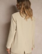 jusdepom Sacou bej deschis tip cutie Oversize cu piept dublu cu nasture suplimentar Pasmira