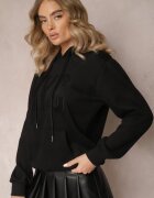 kamaella Bluză tricotată neagră călduroasă cu imprimeu Invta