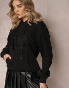 kamaella Bluză tricotată neagră călduroasă cu imprimeu Invta