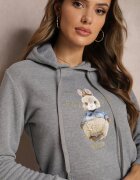 kamaella Hanorac Gri Căptușit cu Imprimeu Decorativ Hitee