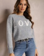 kamaella Pulover bleumarin cu inscripție decorativă finisat cu borduri elastice Minisoji