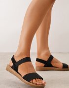 kang you Sandale minimaliste cu dungi elastice Ollaia Negre